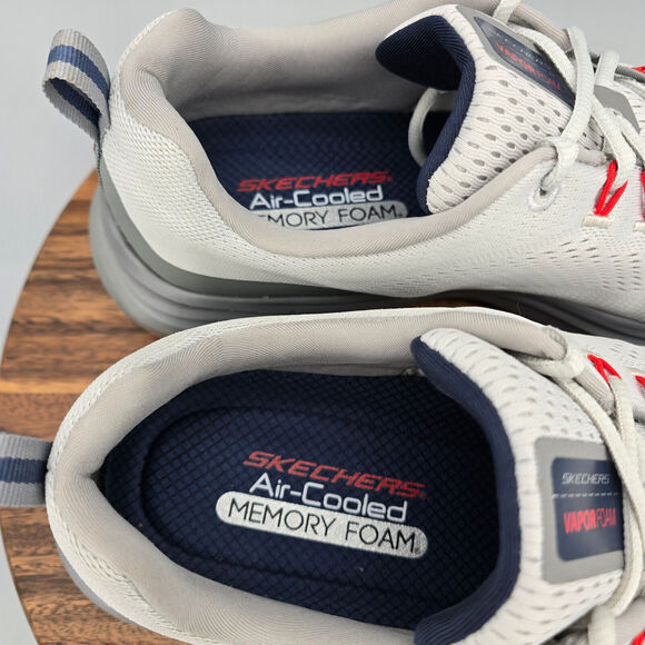 Skechers Shoes Men's 14 Gray Orange Mesh Lace Up Athletic Running Sneakers - Picture 7 of 9